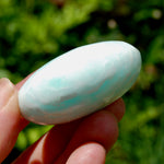 Caribbean Blue Calcite Crystal Palm Stone