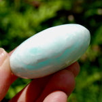 Caribbean Blue Calcite Crystal Palm Stone
