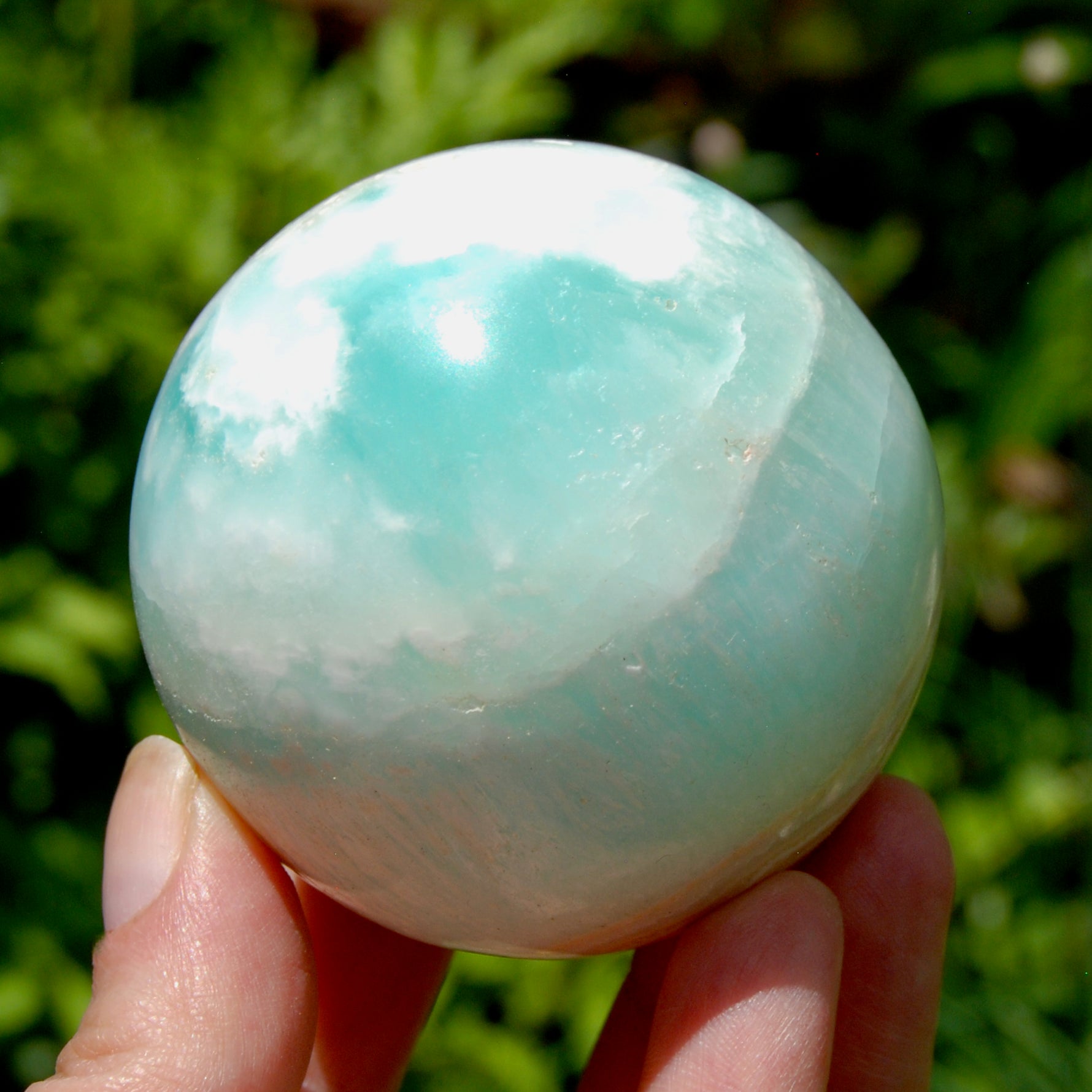 Caribbean Blue Calcite Crystal Sphere