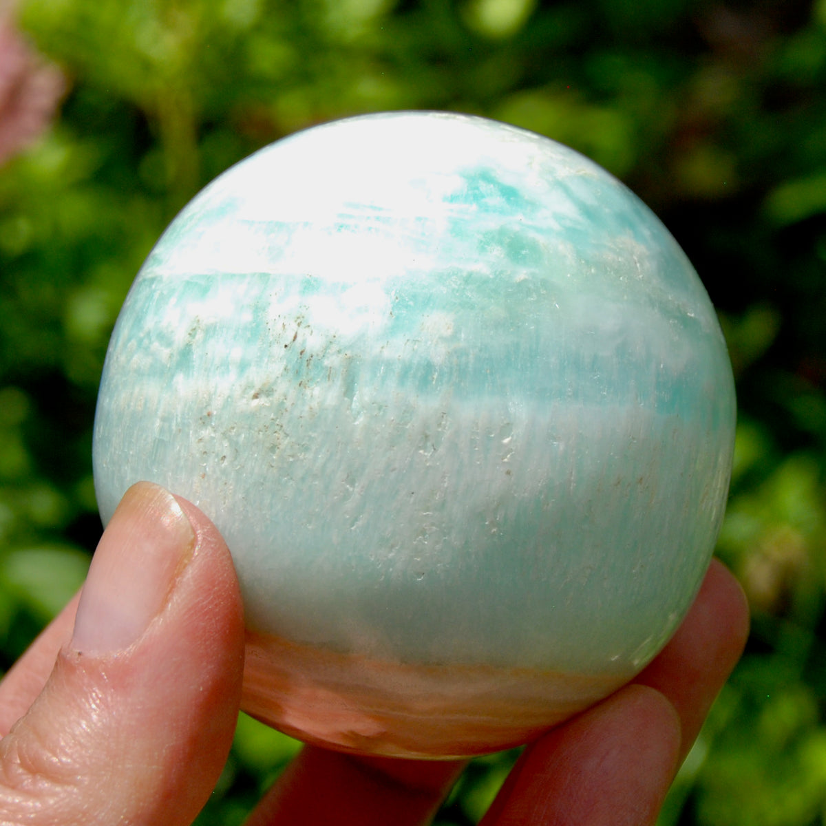 Caribbean Blue Calcite Crystal Sphere