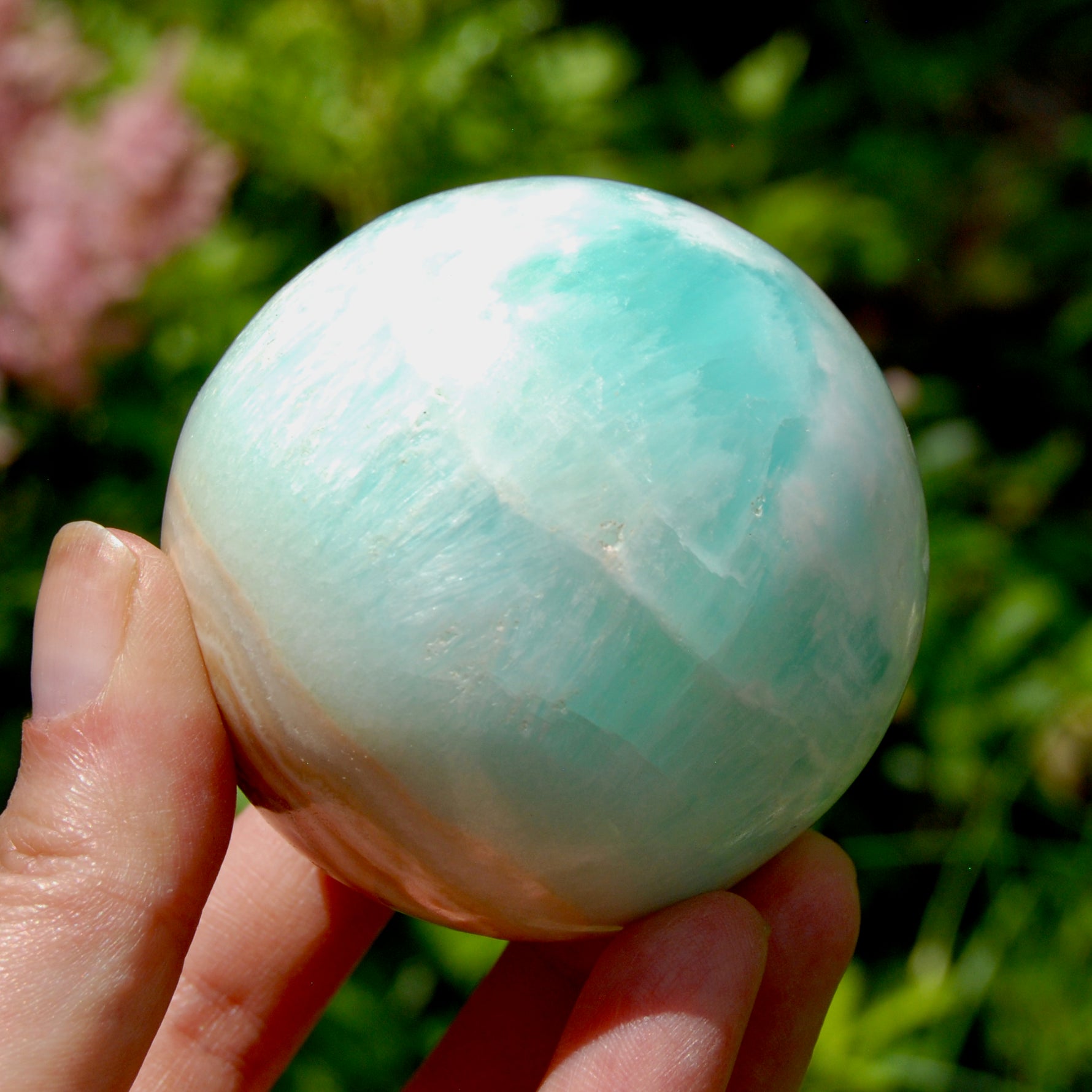 Caribbean Blue Calcite Crystal Sphere