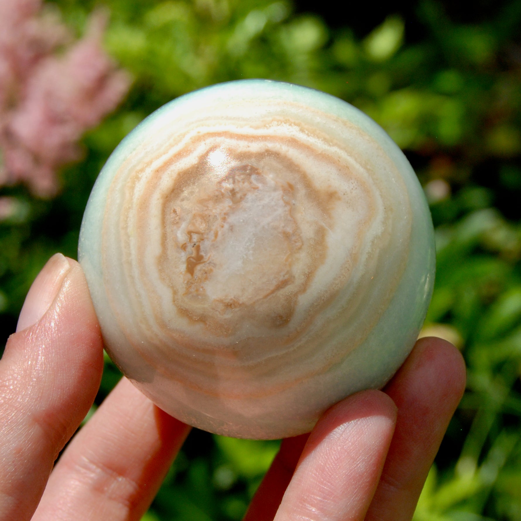 Caribbean Blue Calcite Crystal Sphere