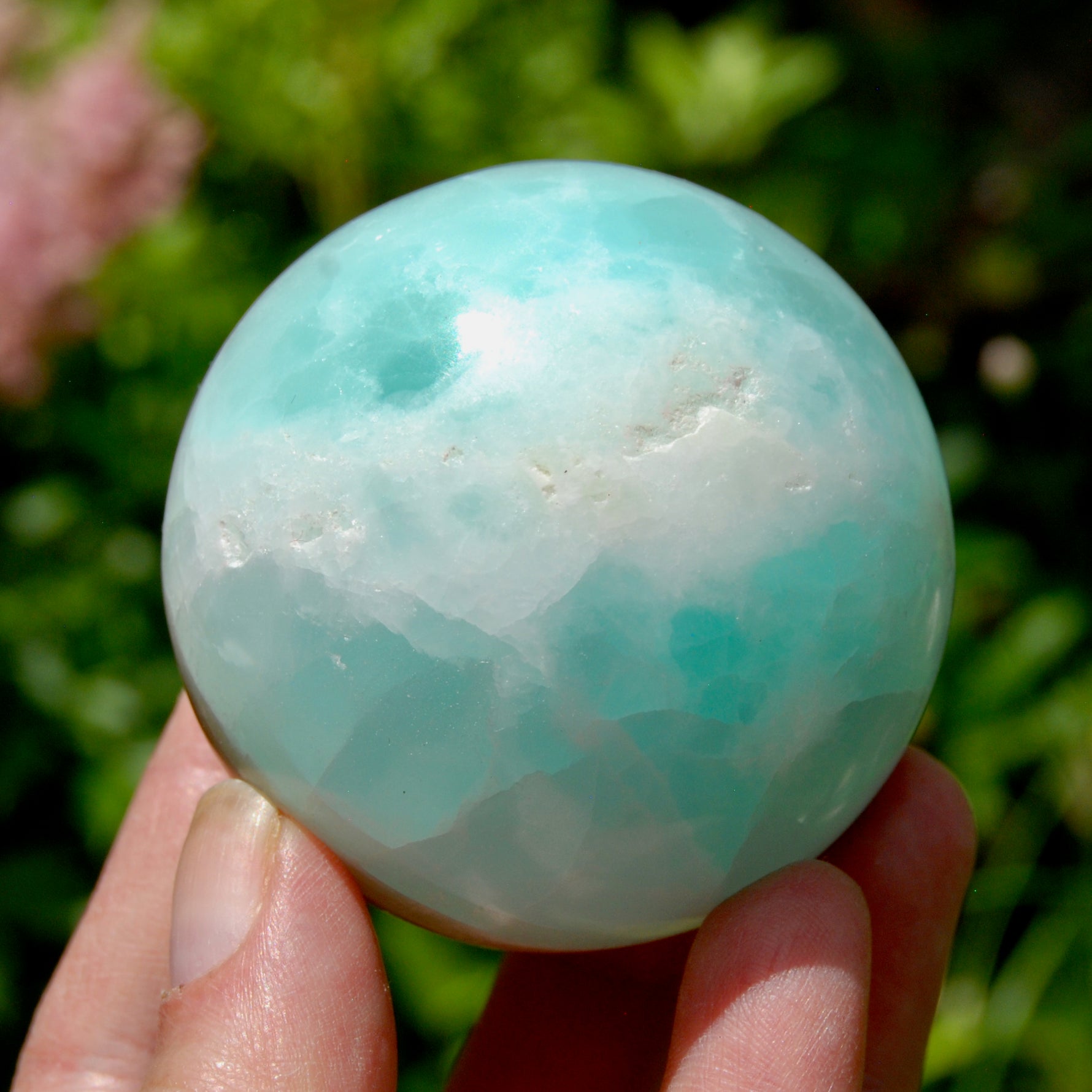 Caribbean Blue Calcite Crystal Sphere