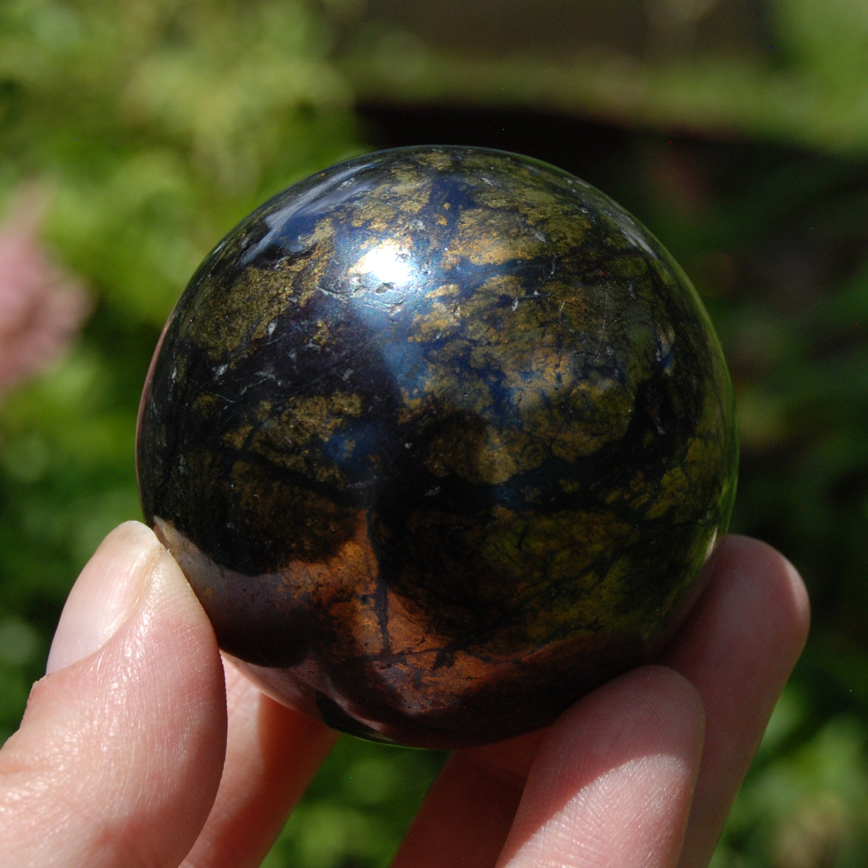 Rare Purple Covellite Pyrite Crystal Sphere
