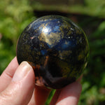 Rare Purple Covellite Pyrite Crystal Sphere