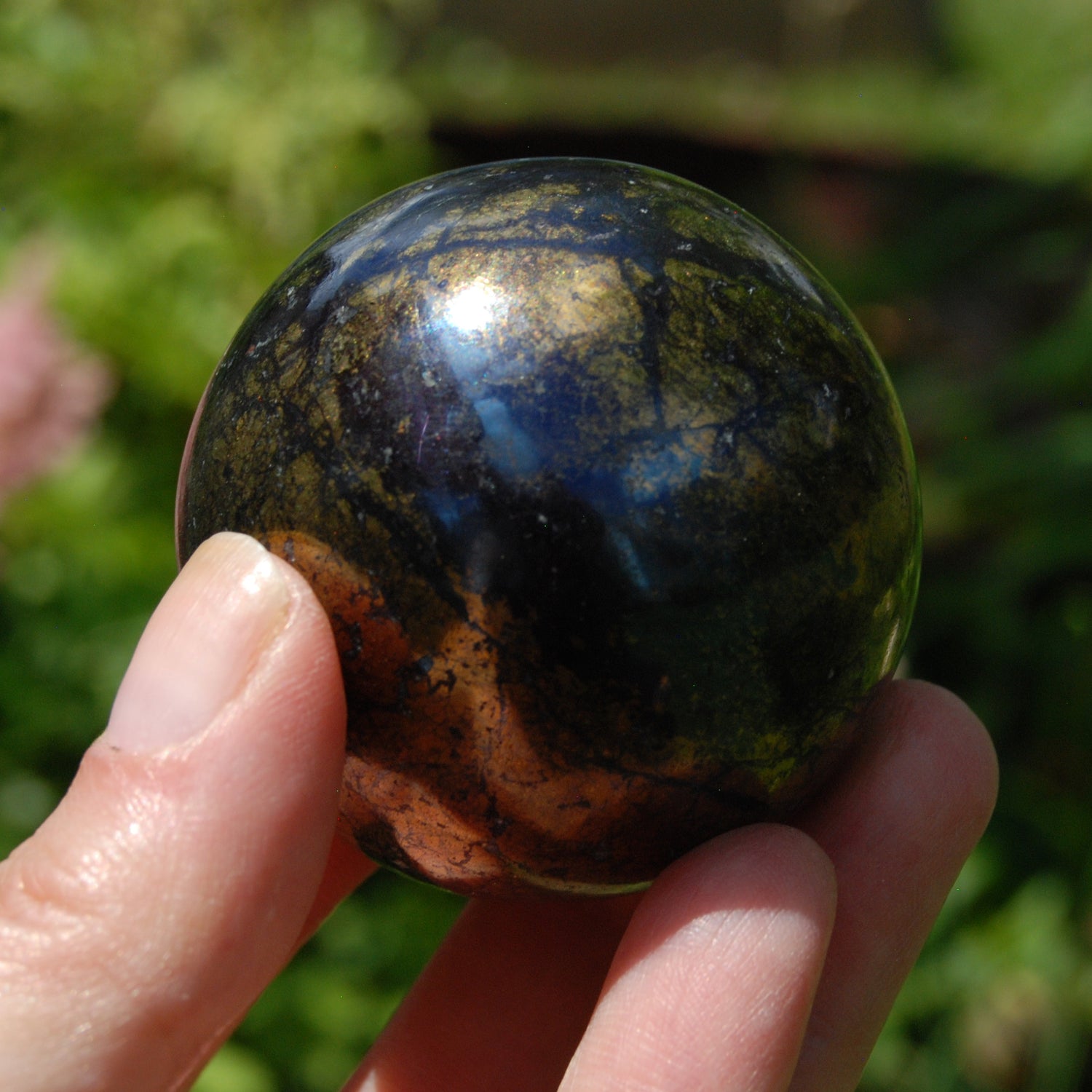 Rare Purple Covellite Pyrite Crystal Sphere