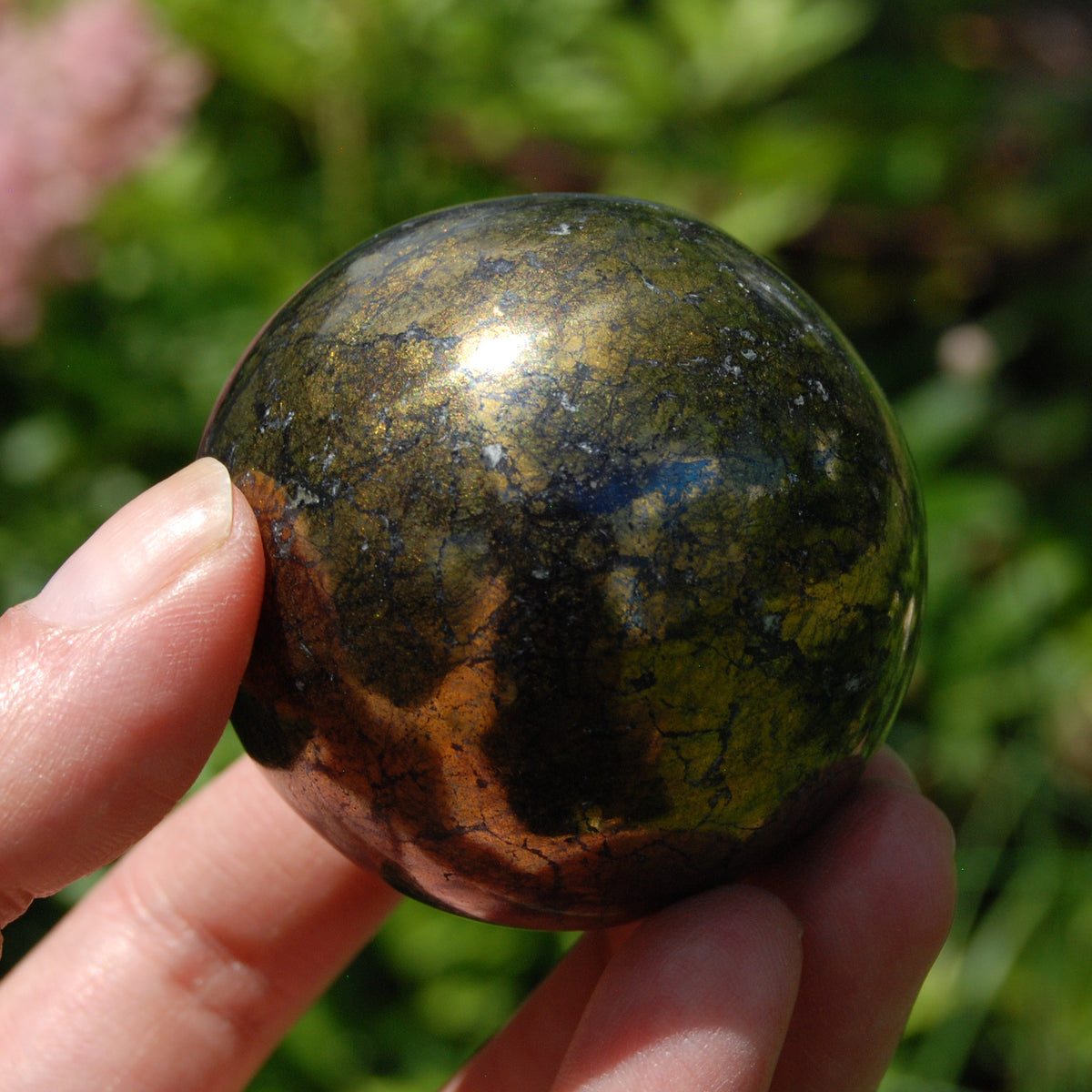Rare Purple Covellite Pyrite Crystal Sphere