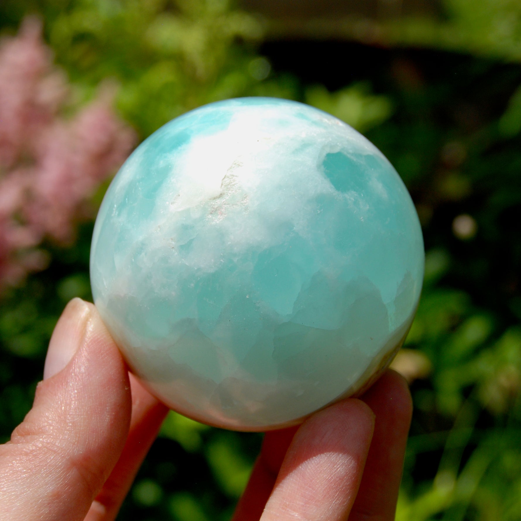Caribbean Blue Calcite Crystal Sphere