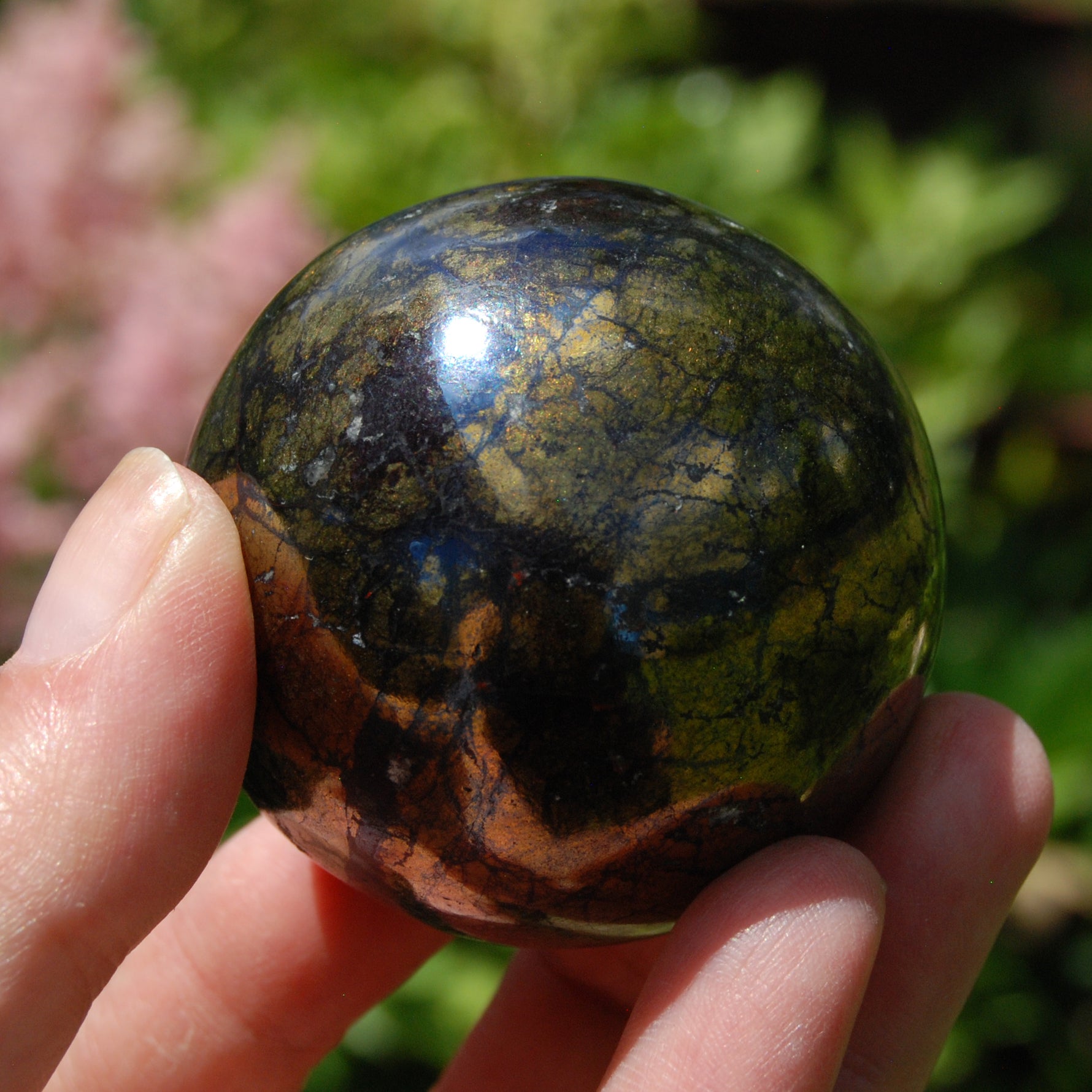 Rare Purple Covellite Pyrite Crystal Sphere