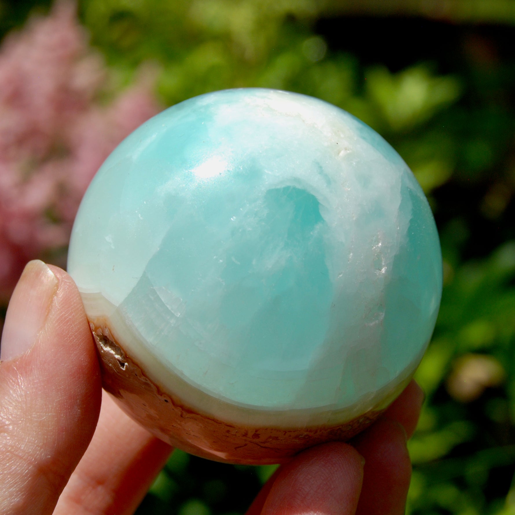 Caribbean Blue Calcite Crystal Sphere