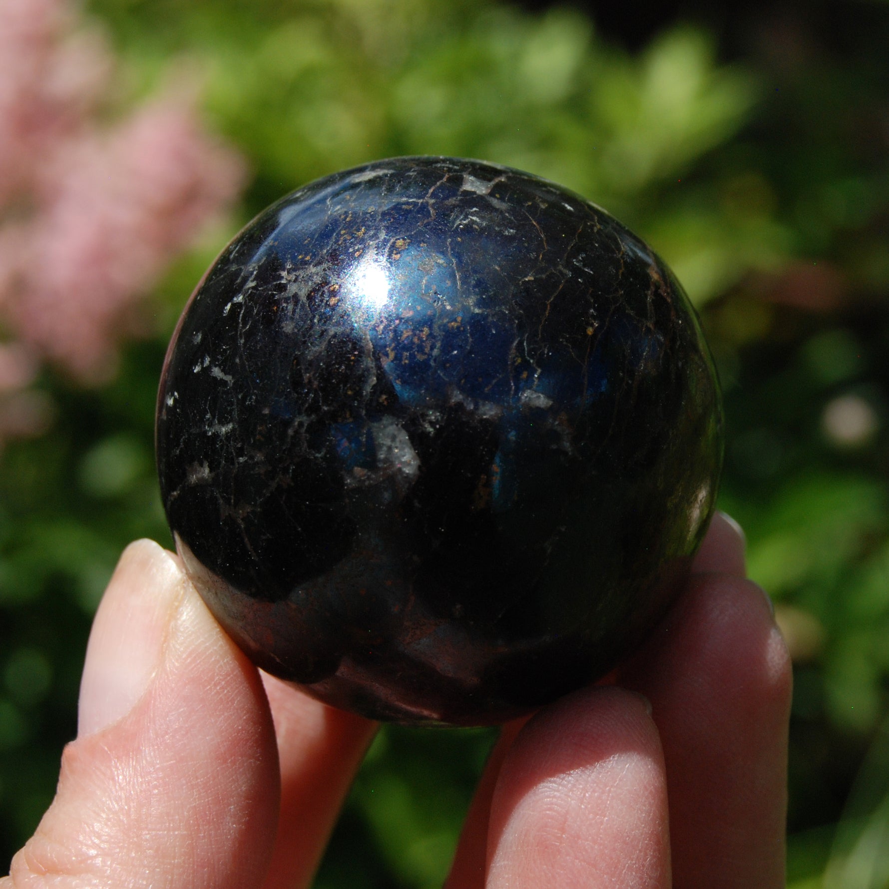 Purple Covellite Pyrite Crystal Sphere