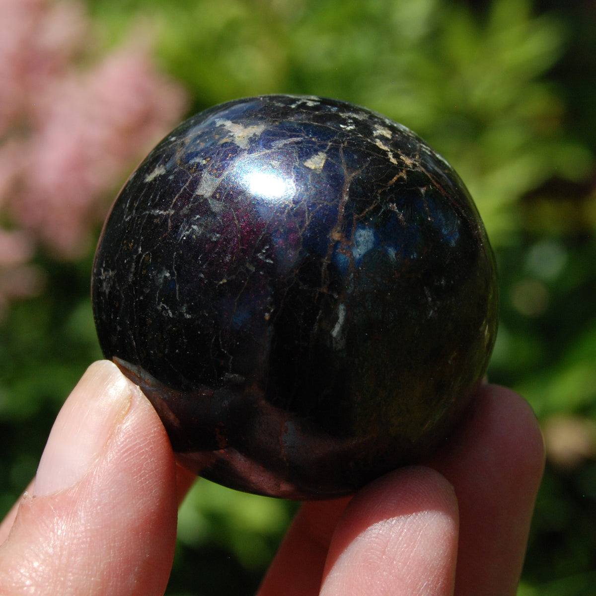 Purple Covellite Pyrite Crystal Sphere
