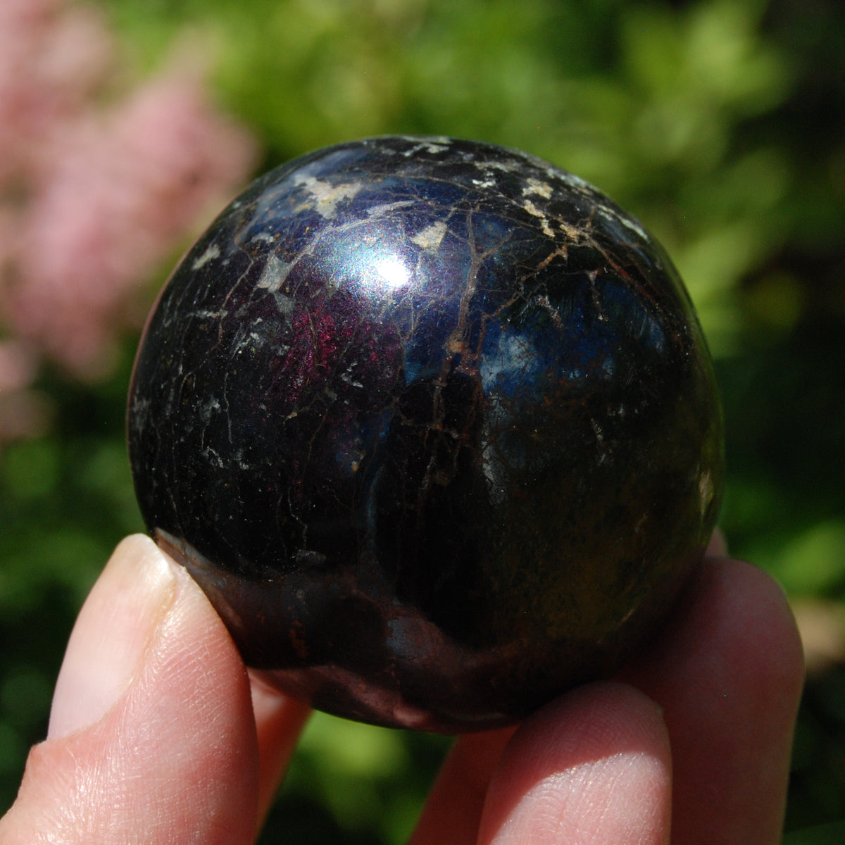 Purple Covellite Pyrite Crystal Sphere
