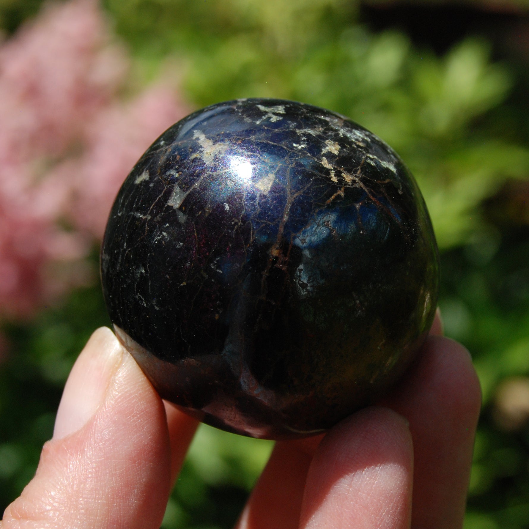 Purple Covellite Pyrite Crystal Sphere