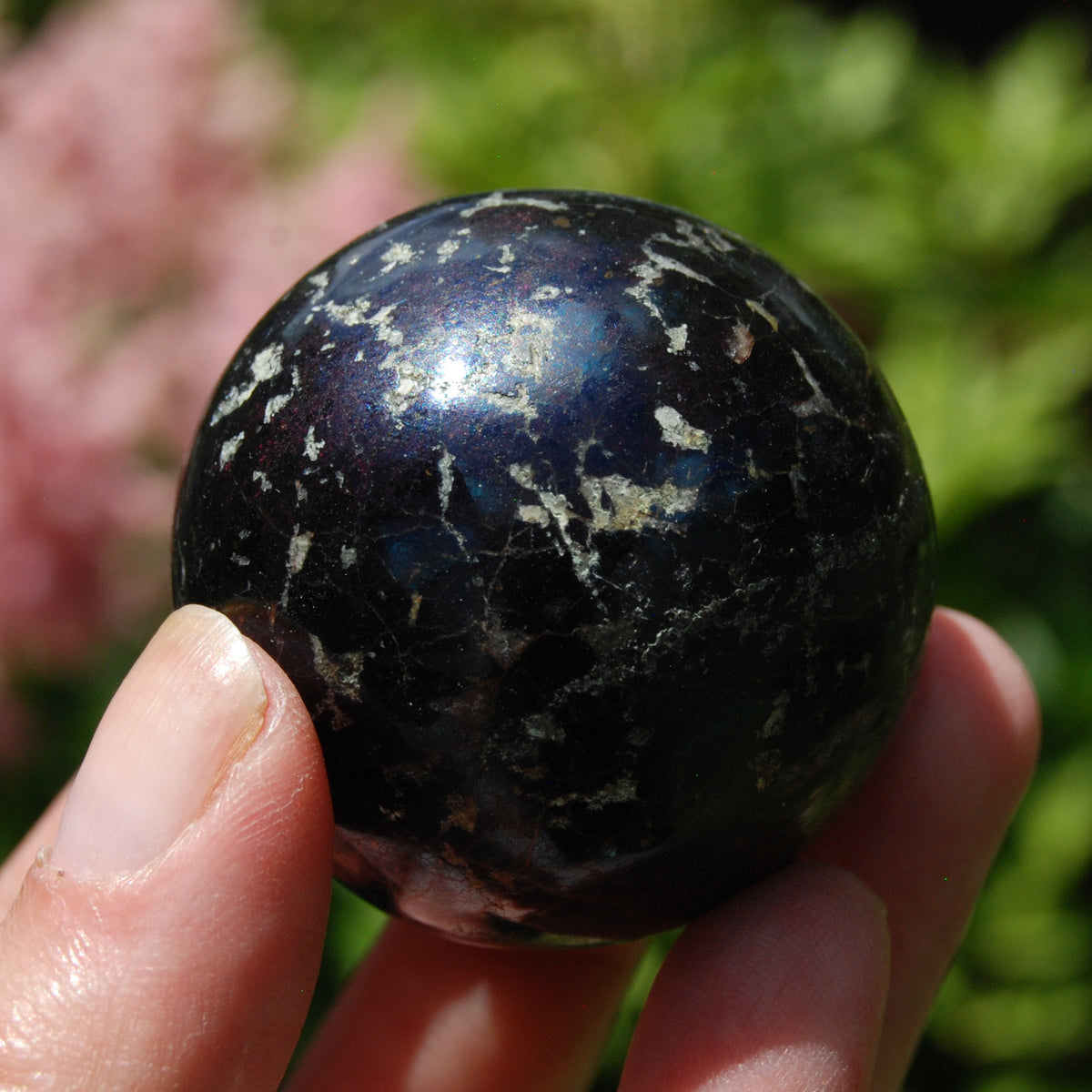 Purple Covellite Pyrite Crystal Sphere