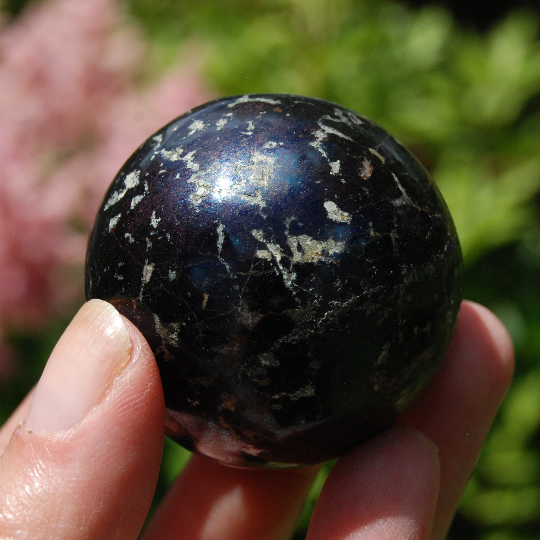 Purple Covellite Pyrite Crystal Sphere