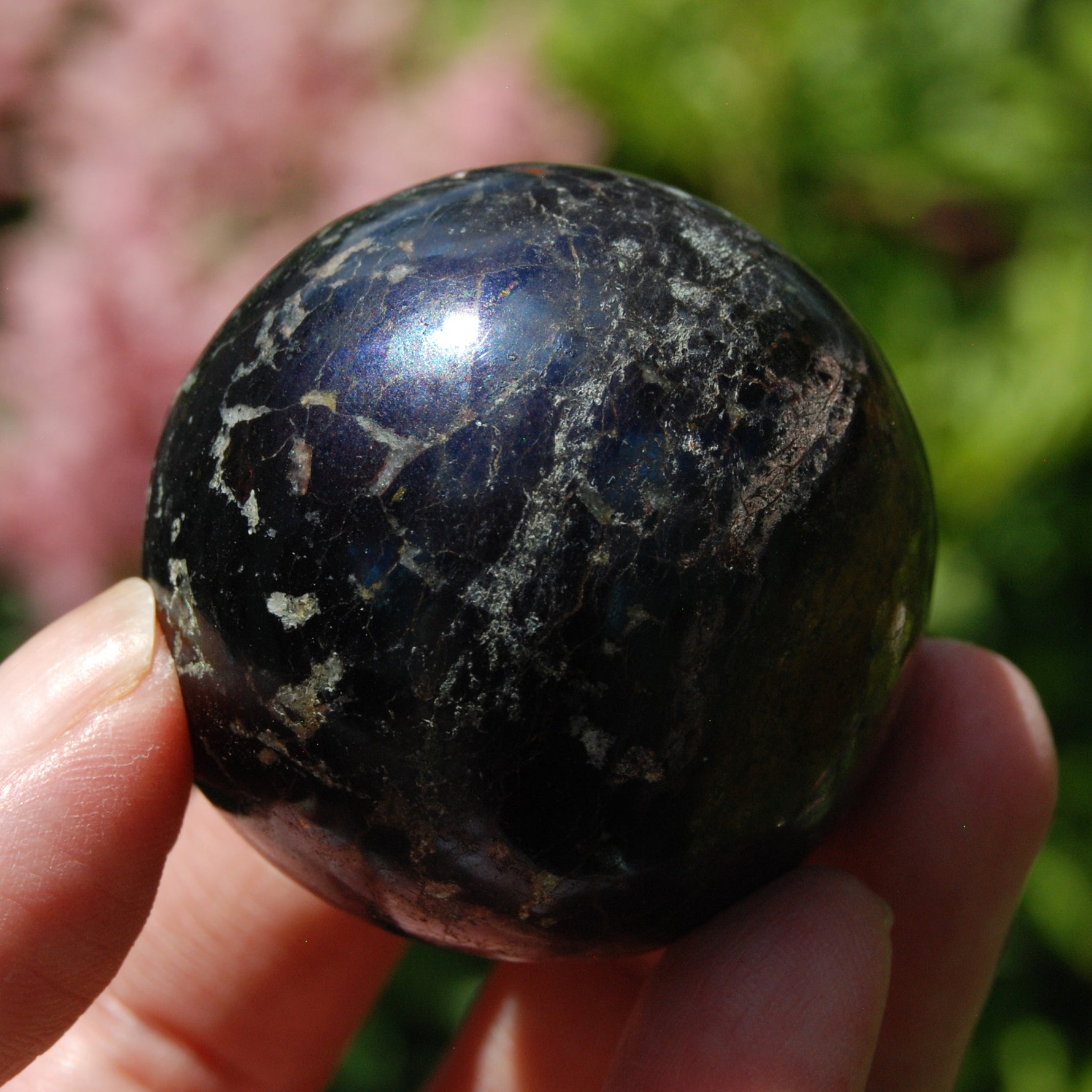 Purple Covellite Pyrite Crystal Sphere