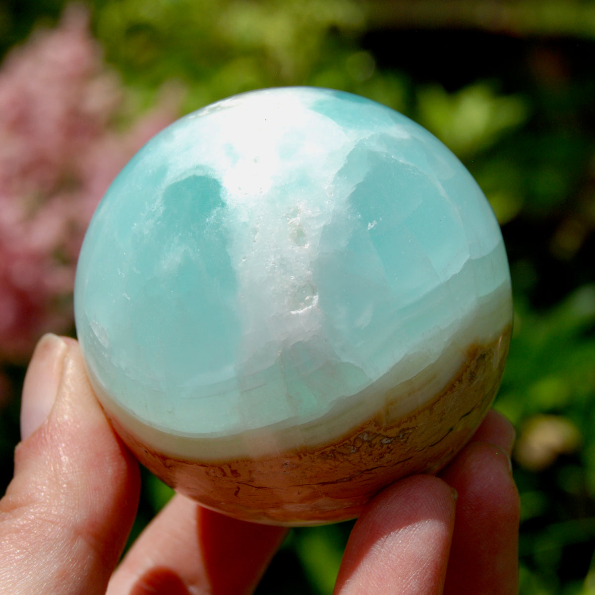 Caribbean Blue Calcite Crystal Sphere