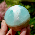 Caribbean Blue Calcite Crystal Sphere