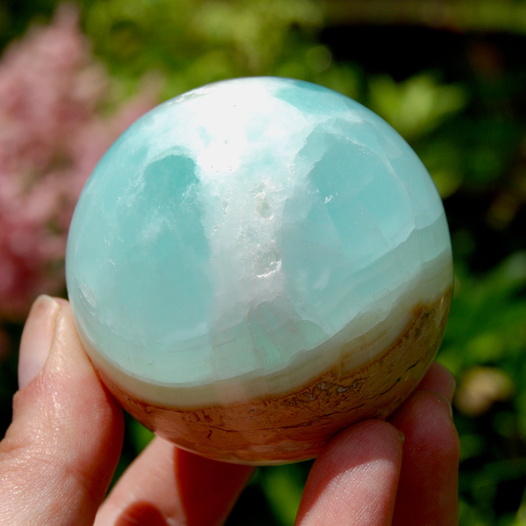 Caribbean Blue Calcite Crystal Sphere