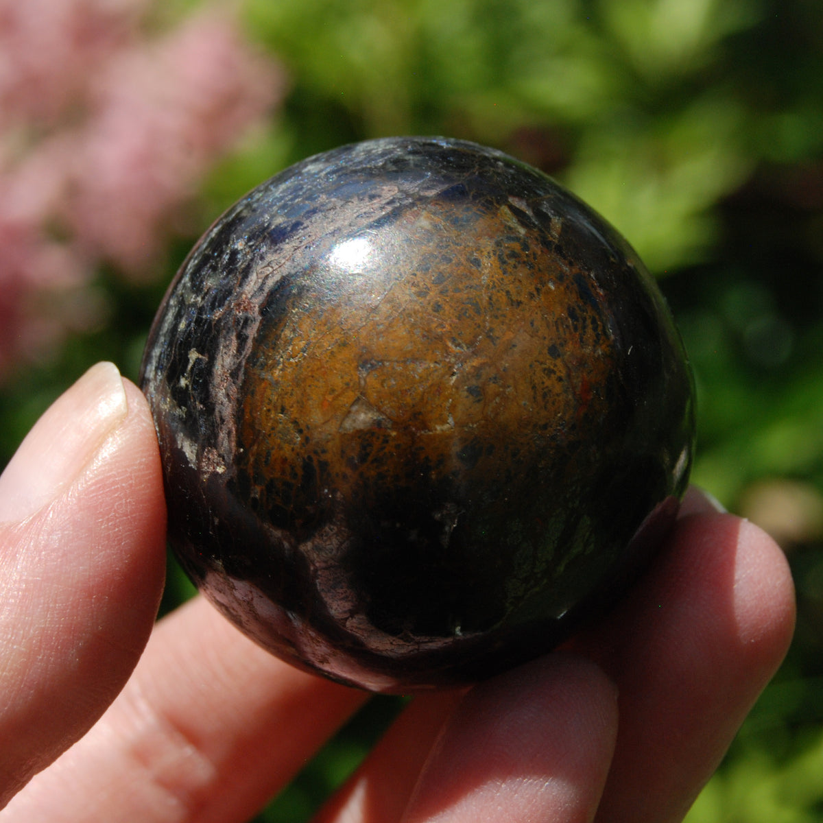 Purple Covellite Pyrite Crystal Sphere