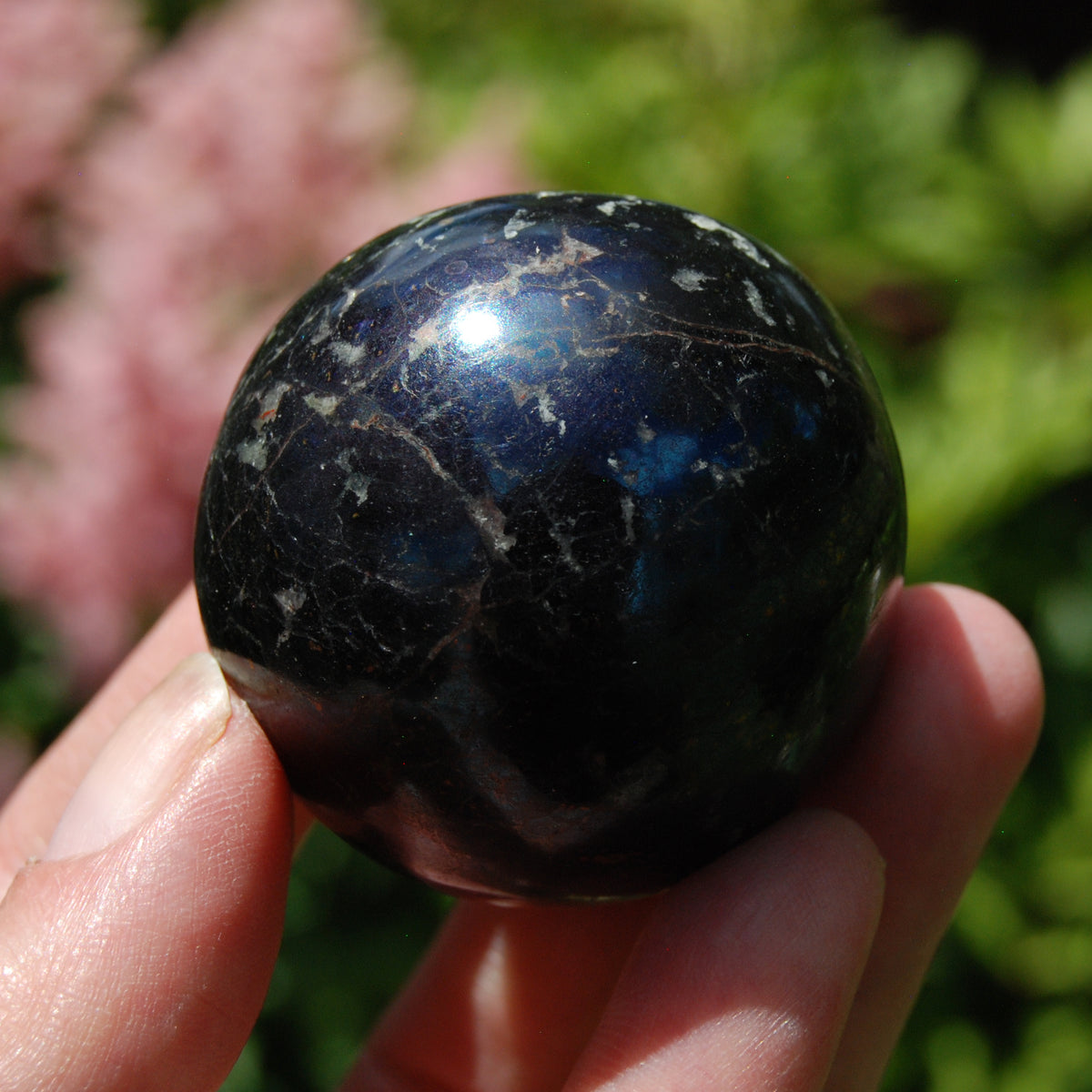 Purple Covellite Pyrite Crystal Sphere