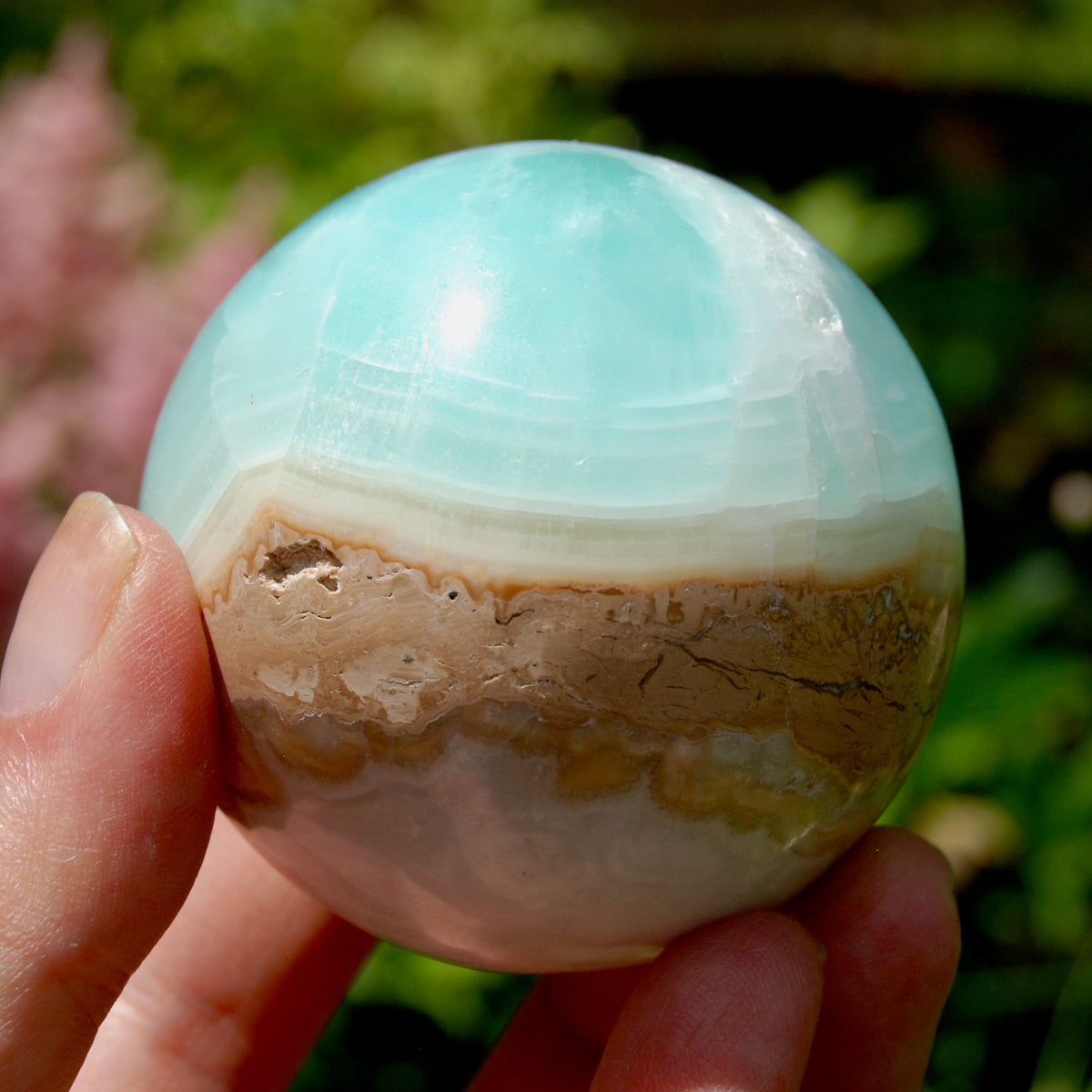 Caribbean Blue Calcite Crystal Sphere