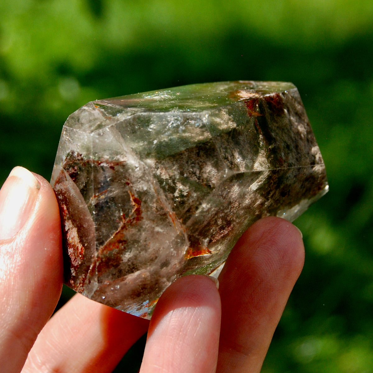 Lodolite Crystal Freeform, 142g Shamanic Dreamstone, Scenic Garden Quartz from Brazil for sale