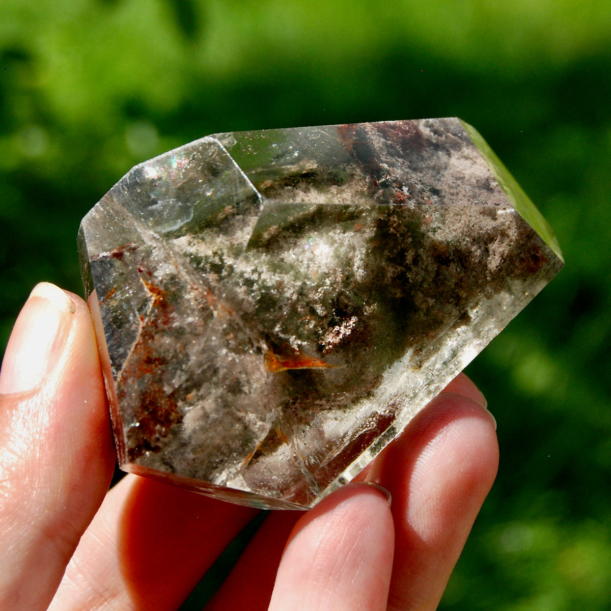 Lodolite Crystal Freeform, 142g Shamanic Dreamstone, Scenic Garden Quartz from Brazil for sale