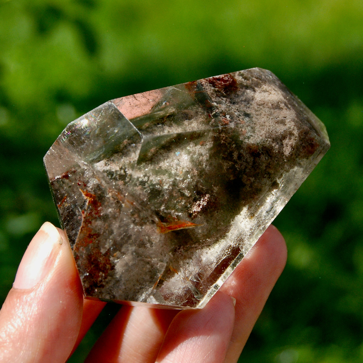 Lodolite Crystal Freeform, 142g Shamanic Dreamstone, Scenic Garden Quartz from Brazil for sale