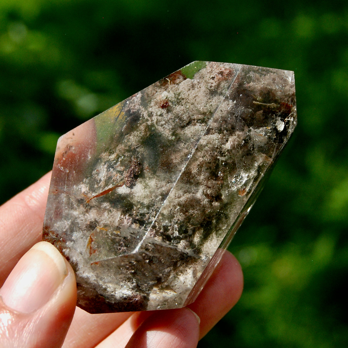Lodolite Crystal Freeform, 142g Shamanic Dreamstone, Scenic Garden Quartz from Brazil for sale