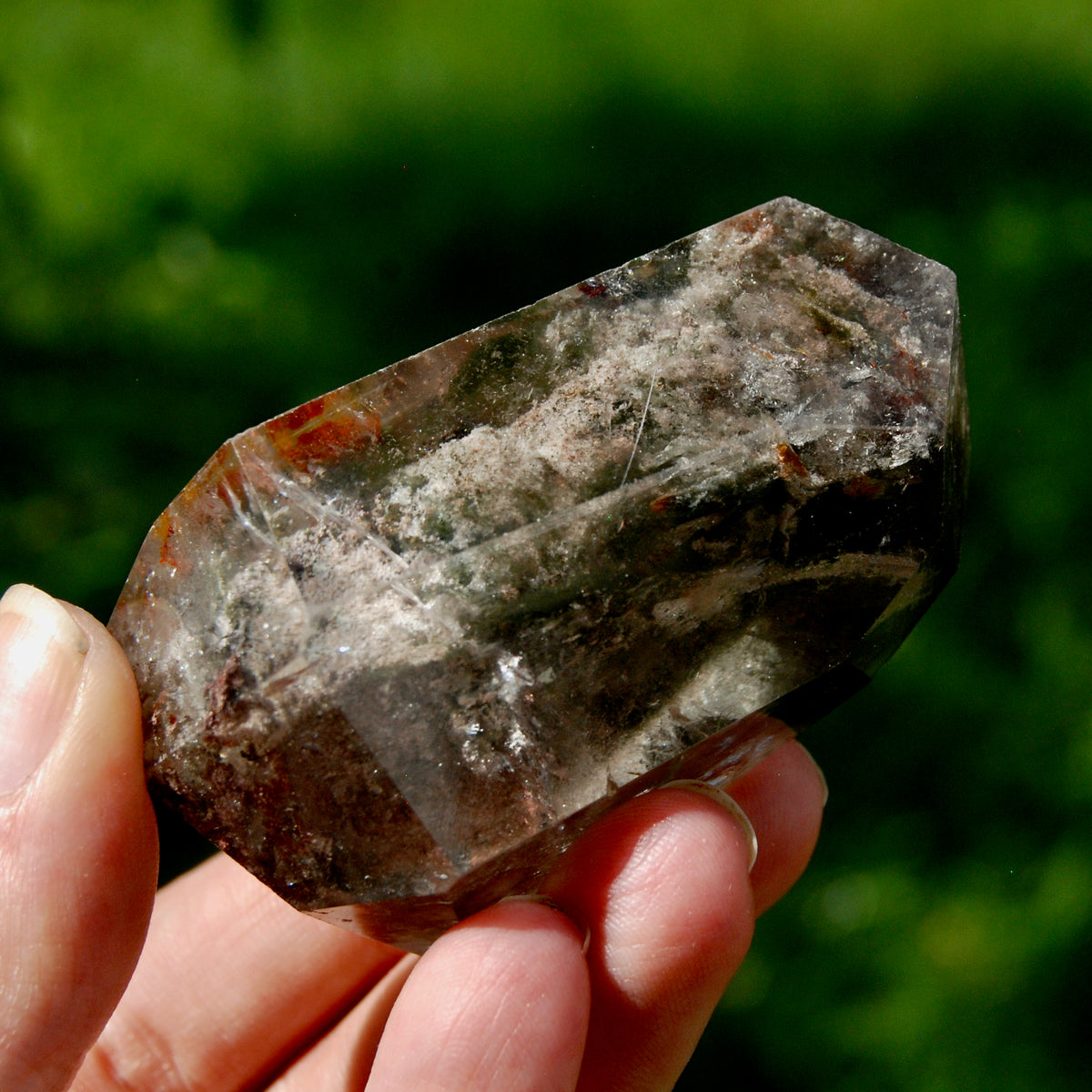 Lodolite Crystal Freeform, 142g Shamanic Dreamstone, Scenic Garden Quartz from Brazil for sale