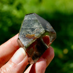Blue Amphibole Lodolite Crystal Freeform, 53g Shamanic Dreamstone, Scenic Garden Quartz from Brazil for sale