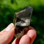 Blue Amphibole Lodolite Crystal Freeform, 53g Shamanic Dreamstone, Scenic Garden Quartz from Brazil for sale