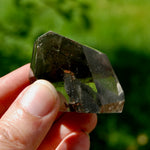 Blue Amphibole Lodolite Crystal Freeform, 53g Shamanic Dreamstone, Scenic Garden Quartz from Brazil for sale