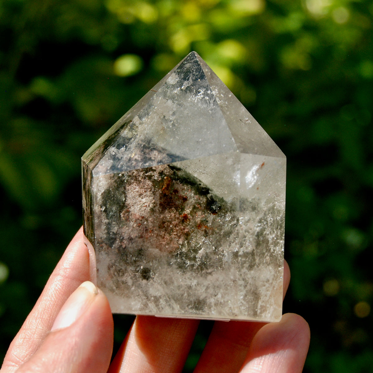 Lodolite Crystal Tower, 167g Shamanic Dreamstone, Scenic Garden Quartz from Brazil for sale