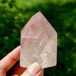 Chunky Pink Lithium Quartz Crystal Tower for sale, 2.8in Dreamy Devic Temple, Brazil