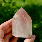 Chunky Pink Lithium Quartz Crystal Tower for sale, 2.8in Dreamy Devic Temple, Brazil