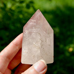 Chunky Pink Lithium Quartz Crystal Tower for sale, 2.8in Dreamy Devic Temple, Brazil