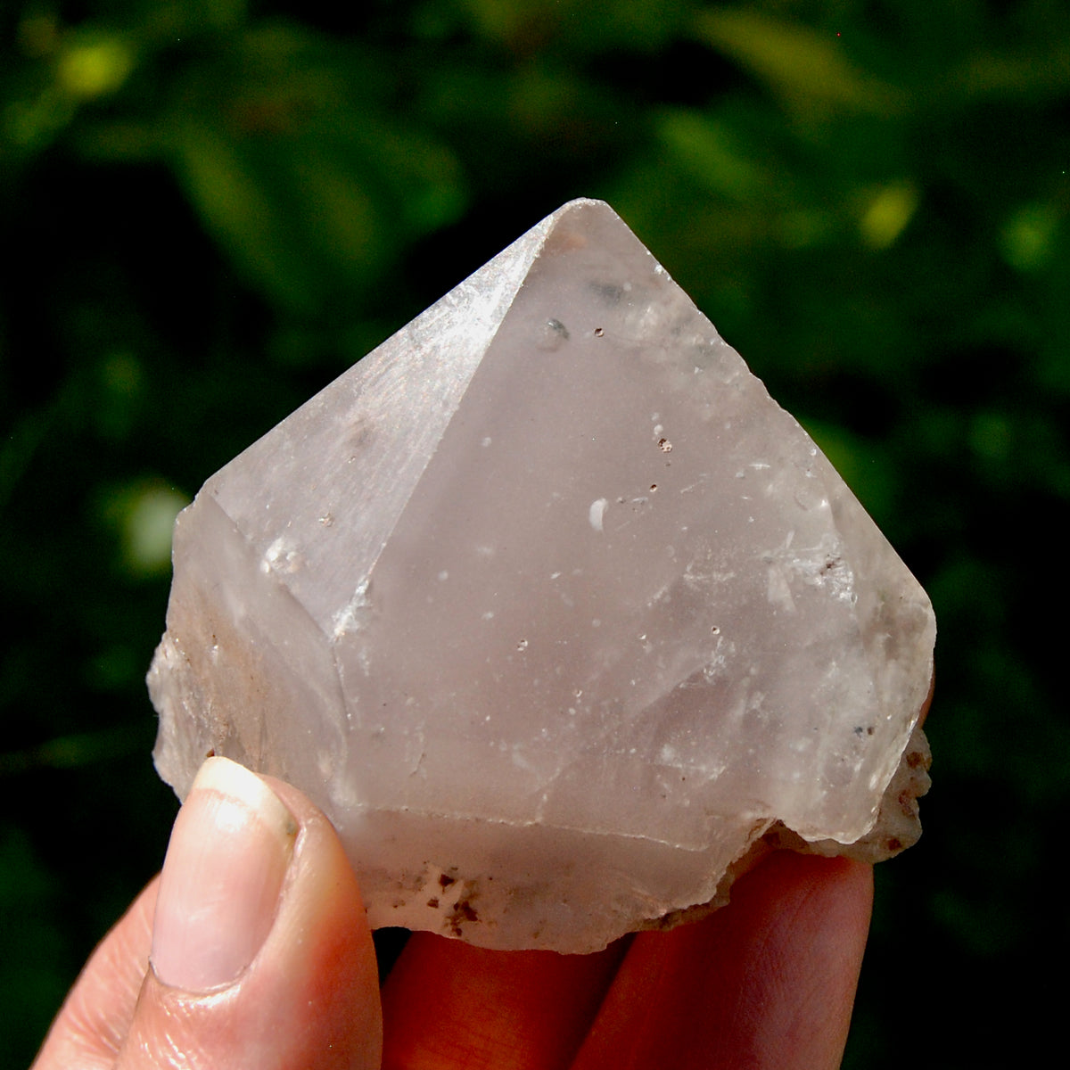 Pink Lithium Lemurian Quartz Crystal, 2in 126g Record Keeper Phantom Pyramid from Brazil for sale