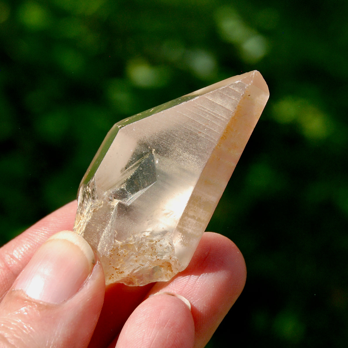 Pink Lithium Lemurian Quartz Crystal Isis Face from Brazil for sale