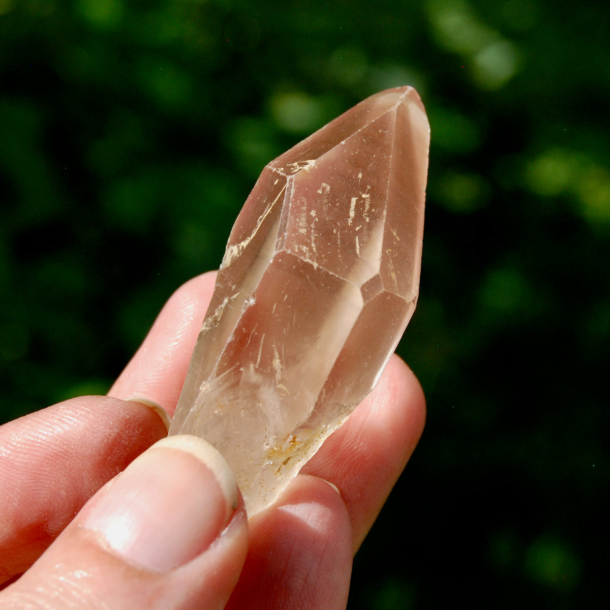 Pink Lithium Lemurian Quartz Crystal Isis Face from Brazil for sale