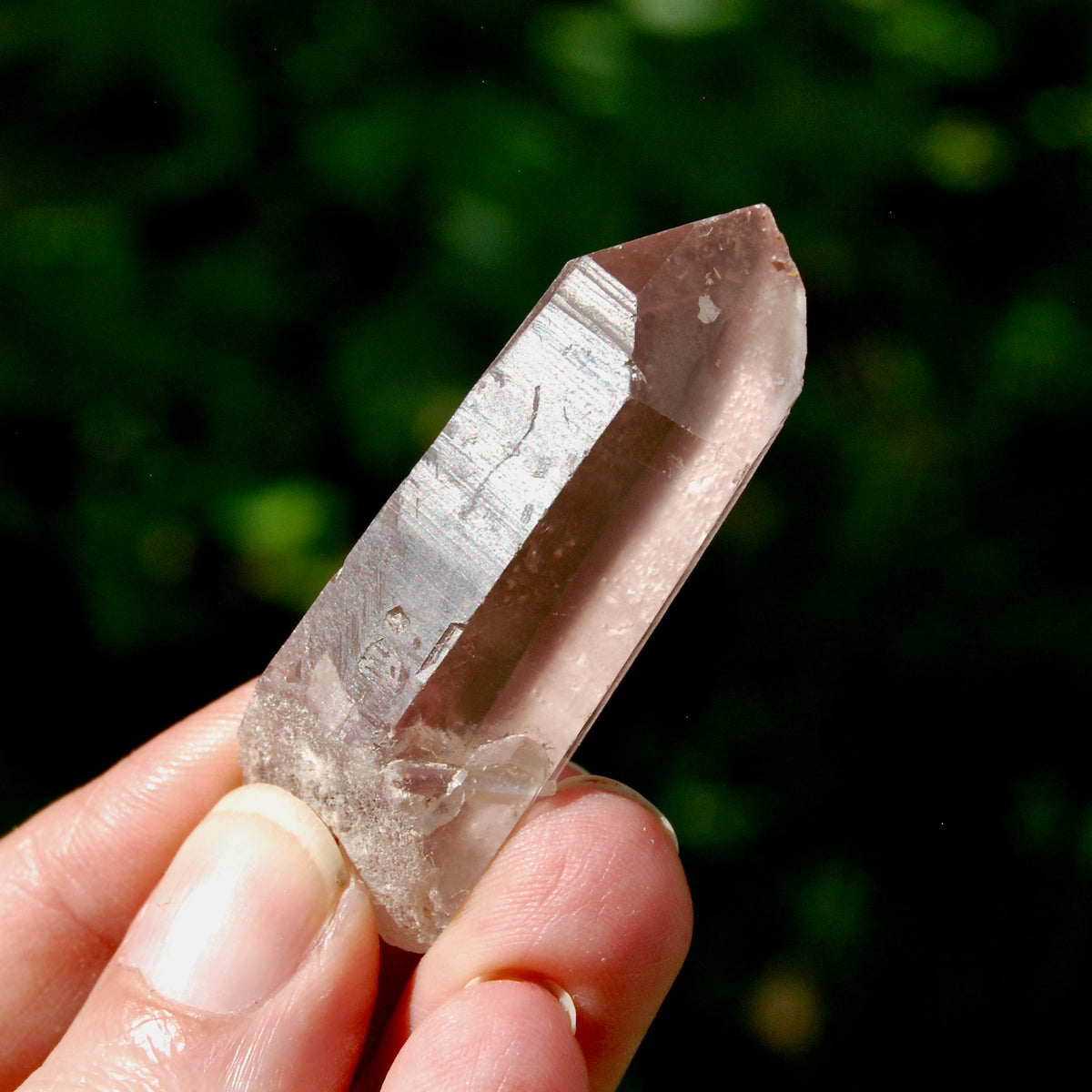 Pink Lithium Lemurian Quartz Crystal with Inner Child Manifestation for sale.