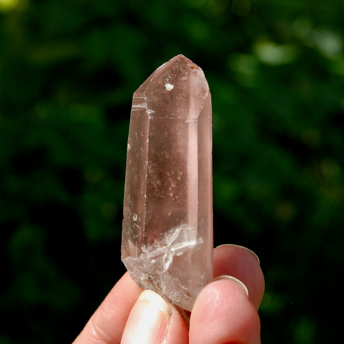 Pink Lithium Lemurian Quartz Crystal with Inner Child Manifestation for sale.