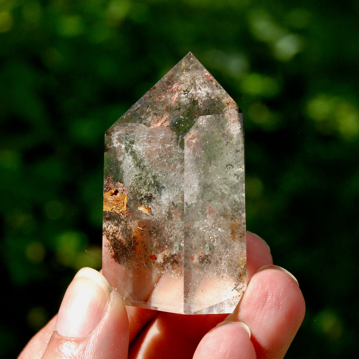 Lodolite Crystal Tower, 60g Shamanic Dreamstone, Scenic Garden Quartz from Brazil for sale
