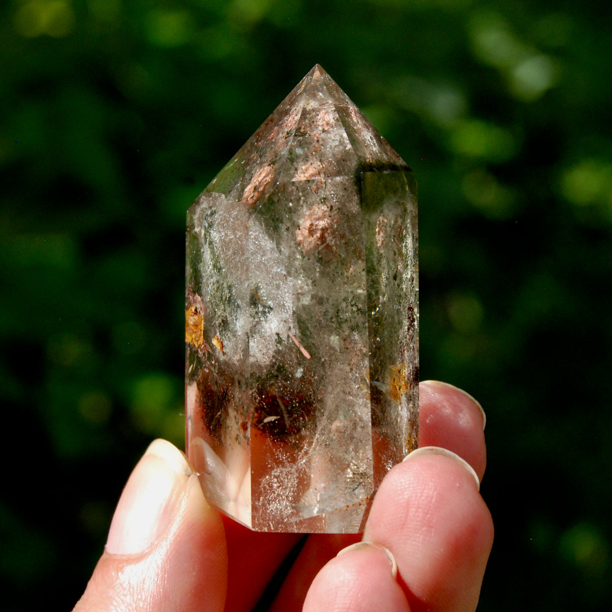 Lodolite Crystal Tower, 60g Shamanic Dreamstone, Scenic Garden Quartz from Brazil for sale
