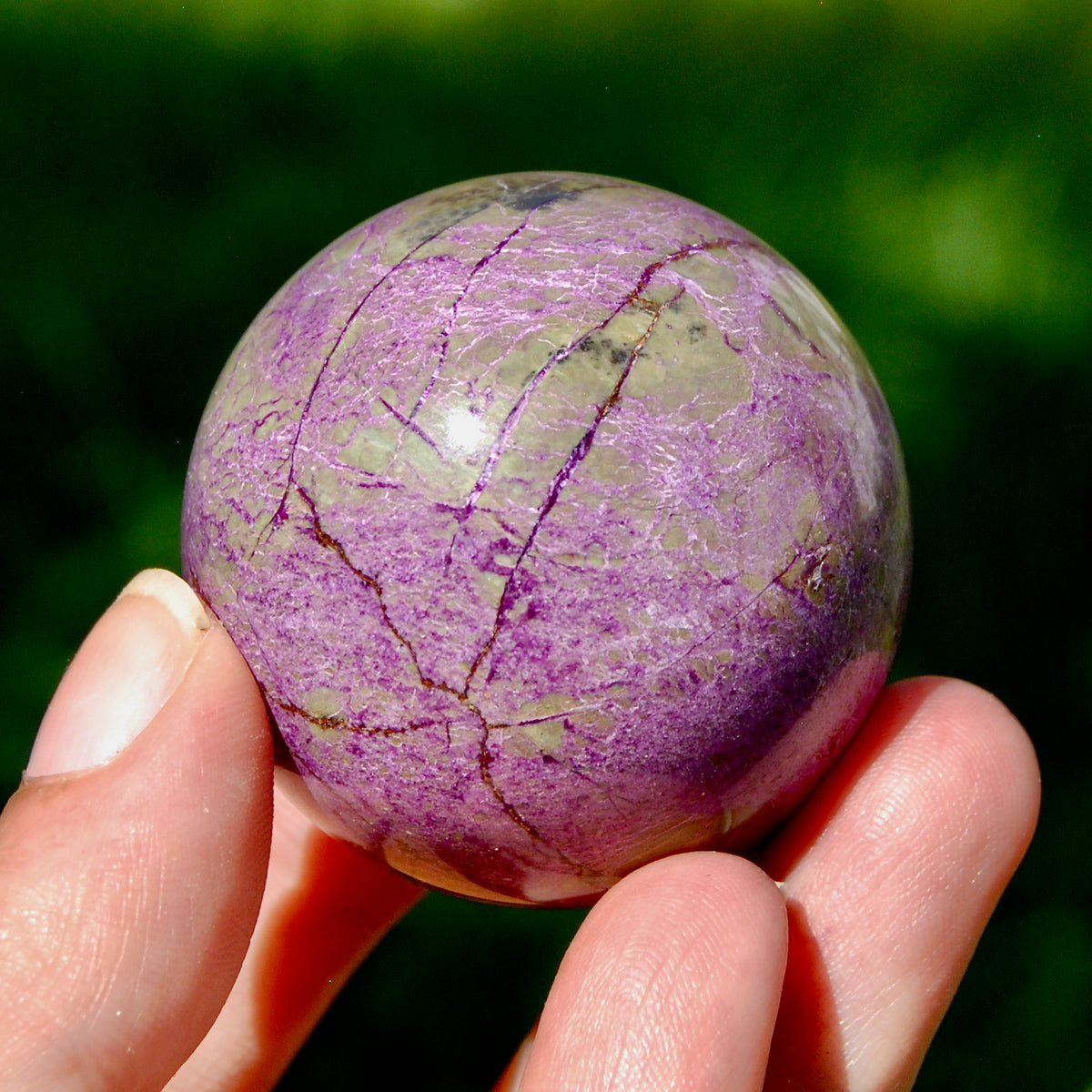 Atlantisite Crystal Sphere, 106g Stichtite Serpentine from South Africa for sale