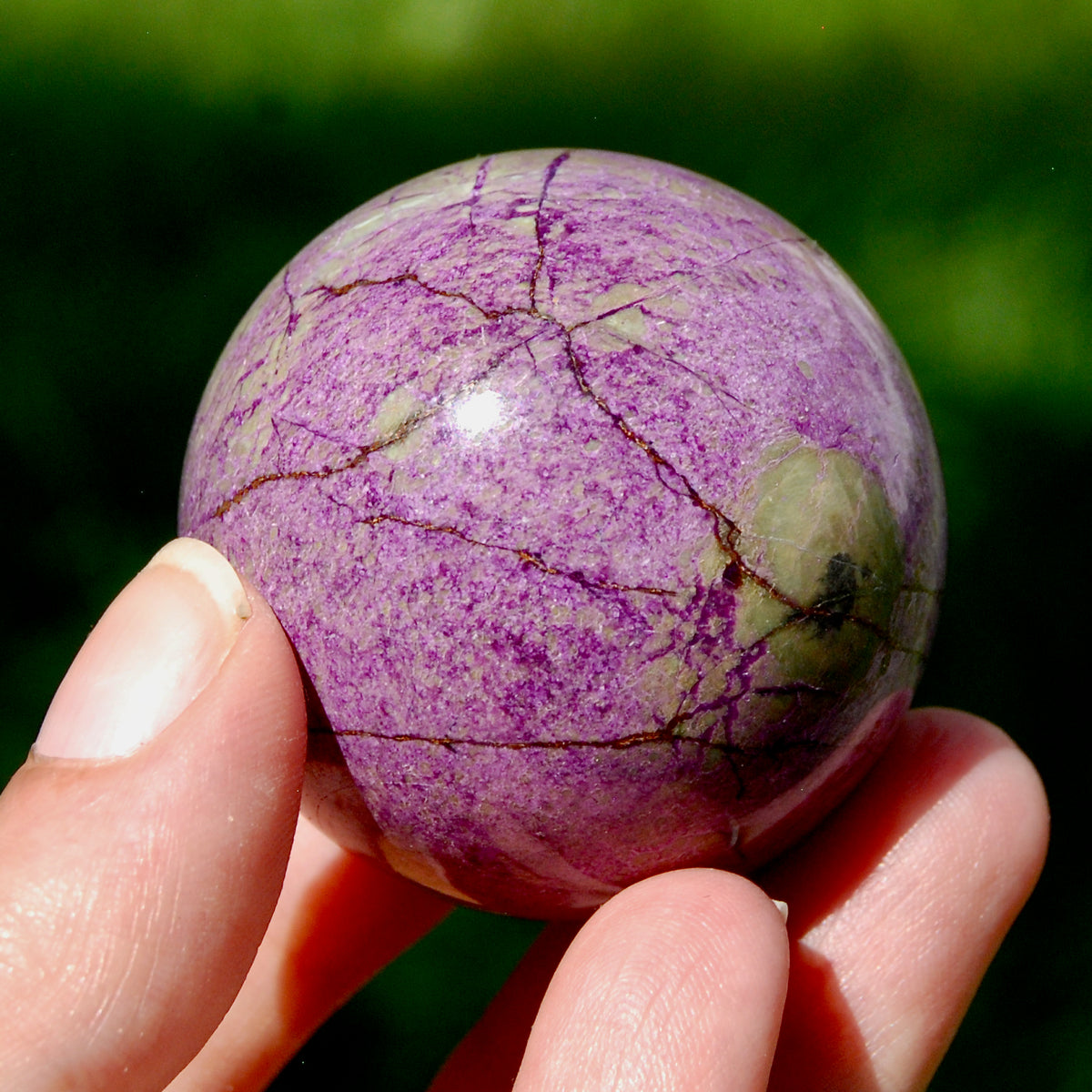 Atlantisite Crystal Sphere, 106g Stichtite Serpentine from South Africa for sale
