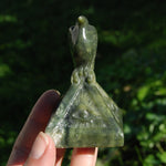 Serpentine Raven Carving All Seeing Eye Pyramid for sale