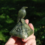 Serpentine Raven Carving All Seeing Eye Pyramid for sale